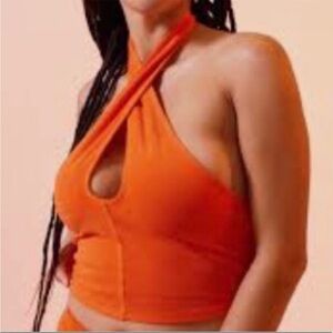 JUICY COUTURE terrycloth halter crop top women’s size XL summer beach streetwear